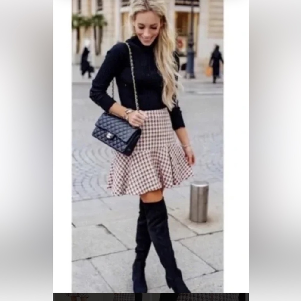 Anthropologie /Maeve Bobbie Plaid Flounce Mini Skirt
